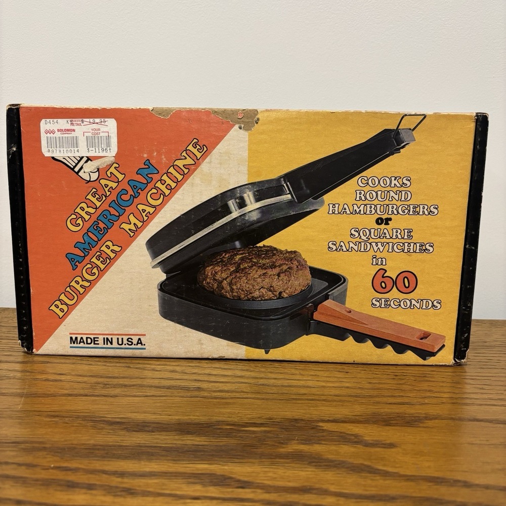 Great American‎ Burger Machine Model 6000 Cooks Sandwiches in 60 seconds Vintage